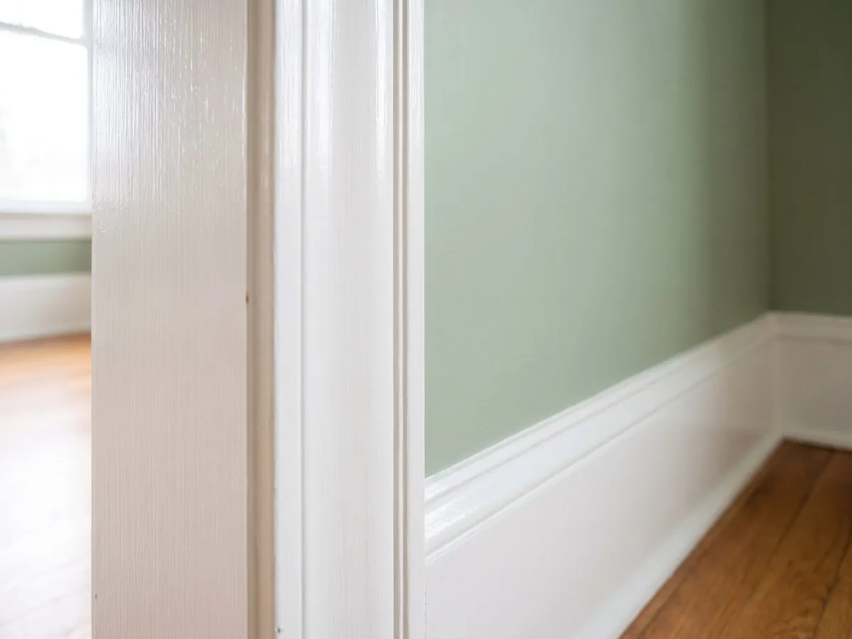 Close detail of crisp cut lines and trim work in a Cocoa Beach, FL home by Pro Touch Painting